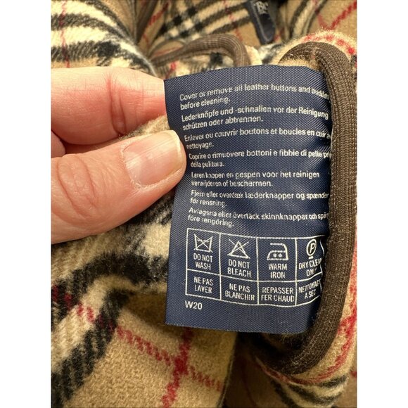Burberry Duffle Toggle Coat Jacket Nova Check Lining Wool Hooded Preppy READ - Picture 13 of 15